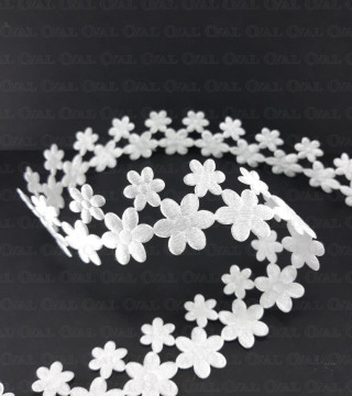 Taśma atłasowa kwiatki 30mm/1m 2173