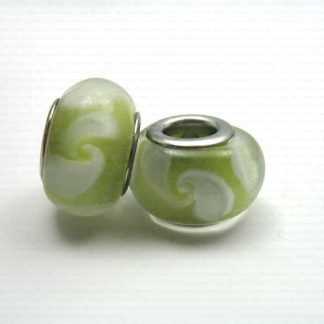 Glass Pandora-style modular bead no. 1431