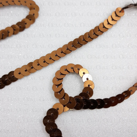 cekiny na taśmie ,kolor miedziany 213