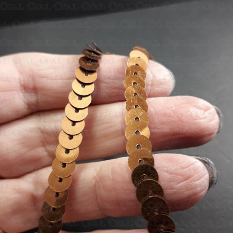 cekiny na taśmie ,kolor miedziany 213