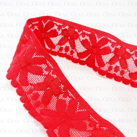 Elastic lace 35mm/1m red 3127