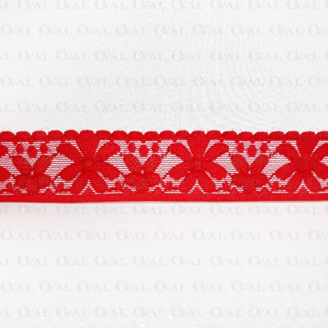 Elastic lace 35mm/1m red 3127
