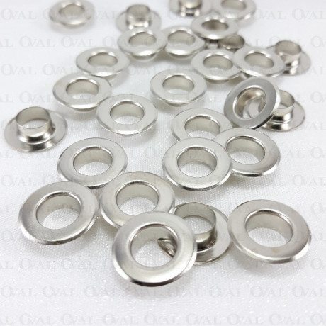 Oczka, przelotki nierdzewne 8mm/200,500,1000szt srebrne PŁASKIE 4967
