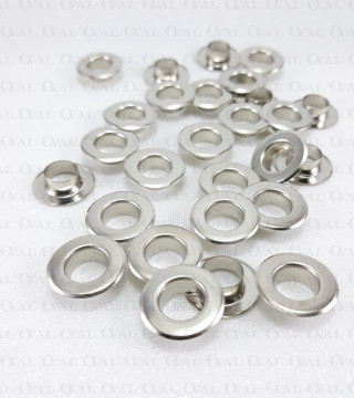 Oczka, przelotki nierdzewne 8mm/200,500,1000szt srebrne PŁASKIE 4967