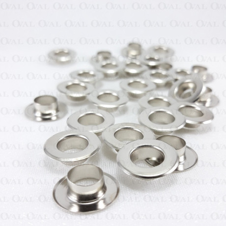 Oczka, przelotki nierdzewne 8mm/200,500,1000szt srebrne PŁASKIE 4967