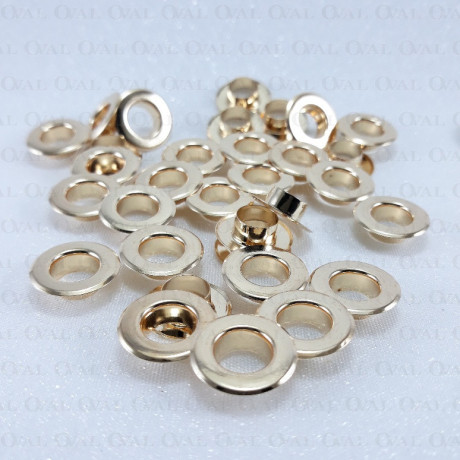 Oczka, przelotki nierdzewne 8mm/200,500,1000szt złote PŁASKIE 4968