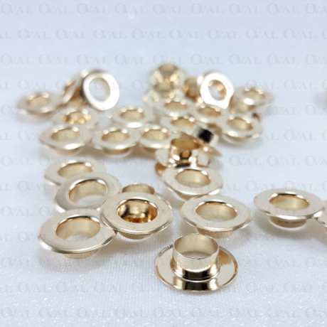 Oczka, przelotki nierdzewne 8mm/200,500,1000szt złote PŁASKIE 4968
