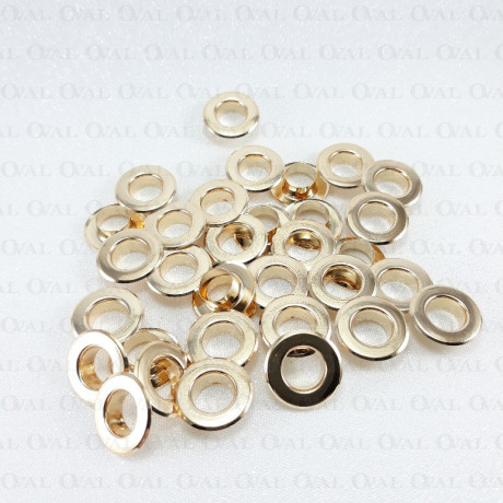 Oczka, przelotki nierdzewne 8mm/200,500,1000szt złote PŁASKIE 4968