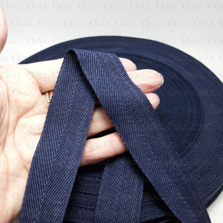 Cotton herringbone tape 25mm/50m 3087