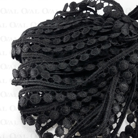 Koronka gipiurowa 11mm/20m czarny 2667