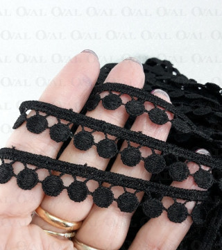 Koronka gipiurowa 11mm/20m czarny 2667
