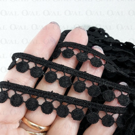 Koronka gipiurowa 11mm/20m czarny 2667
