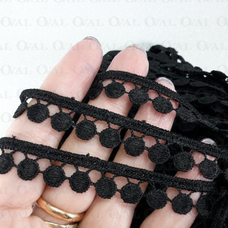 Koronka gipiurowa 11mm/20m czarny 2667