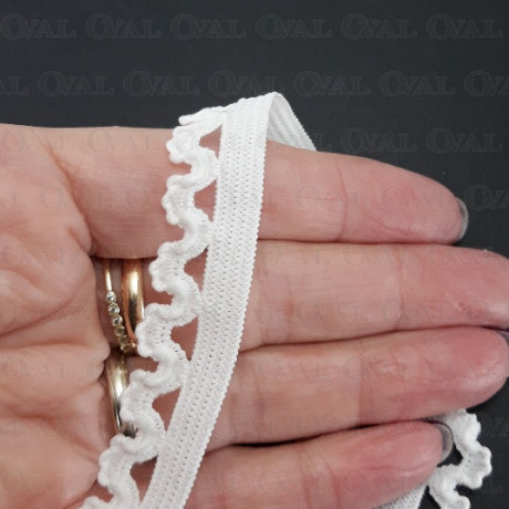 Gumokoronka 15mm/ 1 lub 25m biała  4501