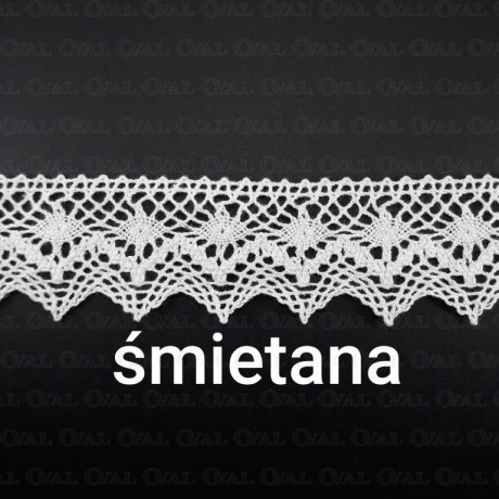 Koronka bawełniana 40mm/20yard  śmietana 3374