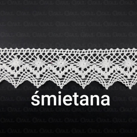 Koronka bawełniana 40mm/20yard  śmietana 3374