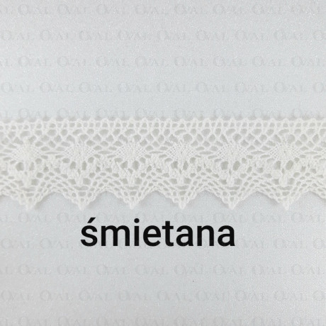 Koronka bawełniana 40mm/20yard  śmietana 3374