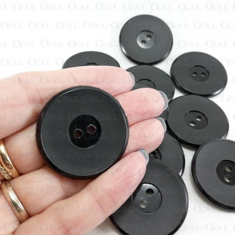 Guzik poliestrowy czarny 35mm/10 lub 100szt  5014