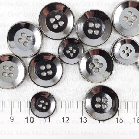 Guzik metalowy 15,20mm/100szt ciemny nikiel 5017