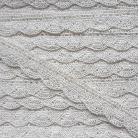 Koronka bawełniana O 20mm/25m śmietana 5019