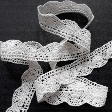 Koronka bawełniana O 20mm/25m śmietana 5019