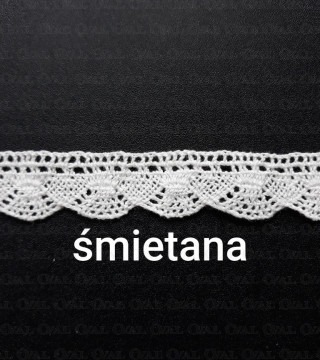 Koronka bawełniana O 20mm/25m śmietana 5019