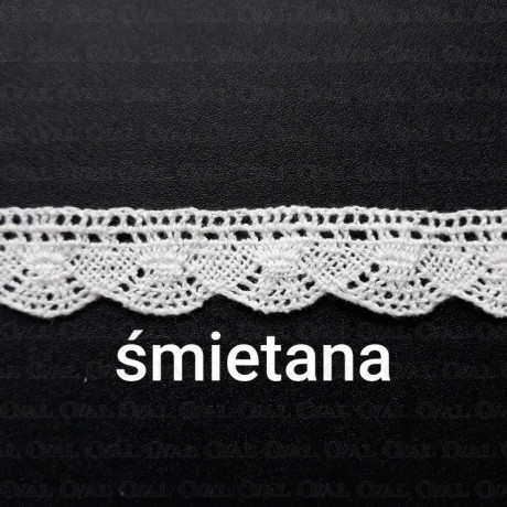 Koronka bawełniana O 20mm/25m śmietana 5019