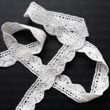 Koronka bawełniana O 20mm/25m śmietana 5019