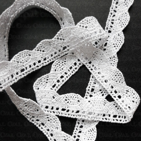 Koronka bawełniana O 20mm/25m biała 5020