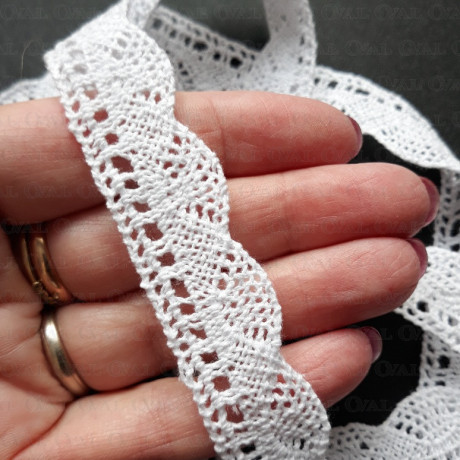 Koronka bawełniana O 20mm/25m biała 5020