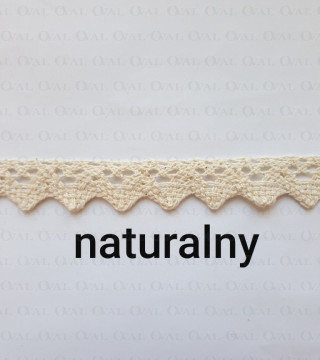 Koronka bawełniana ząbek O 16mm / 25m  naturalny 5024