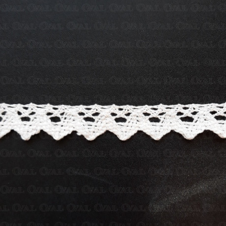 Koronka bawełniana ząbek O 16mm / 25m  śmietana 5025