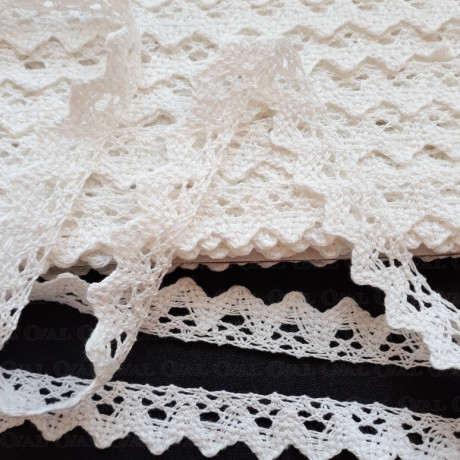 Koronka bawełniana ząbek O 16mm / 25m  śmietana 5025