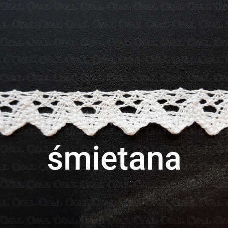 Koronka bawełniana ząbek O 16mm / 25m  śmietana 5025