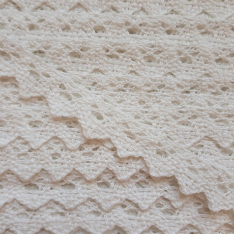 Koronka bawełniana ząbek O 16mm / 25m  śmietana 5025