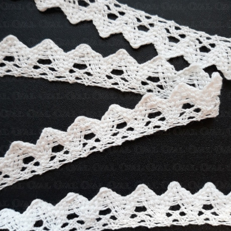 Koronka bawełniana ząbek O 16mm / 25m  śmietana 5025