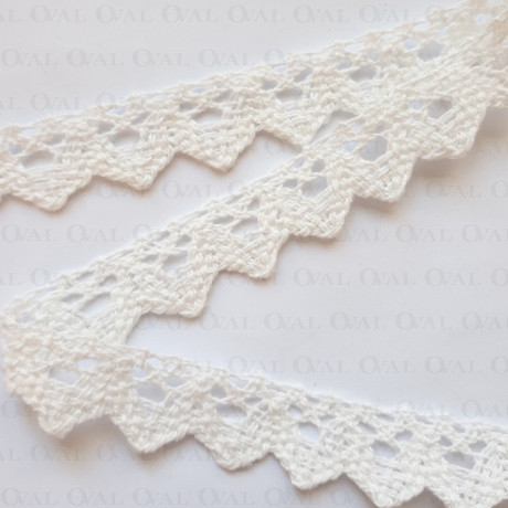 Koronka bawełniana ząbek O 16mm / 25m  śmietana 5025