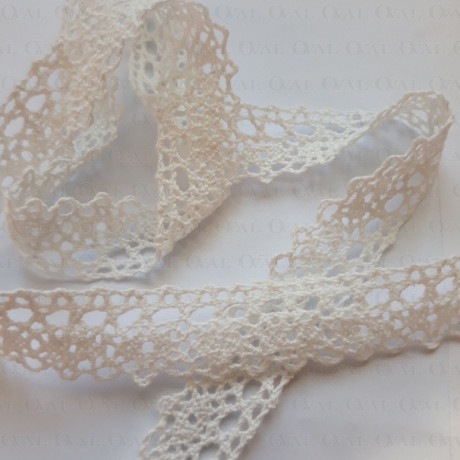 Koronka bawełniana O  18mm /25m śmietana 5027