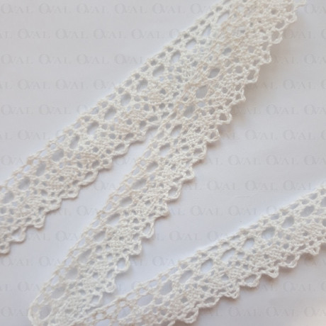 Koronka bawełniana O  18mm /25m śmietana 5027