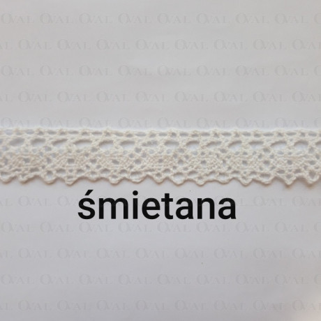 Koronka bawełniana O  18mm /25m śmietana 5027