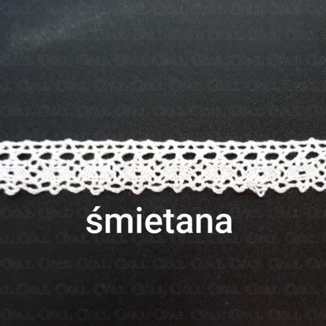 Koronka bawełniana O  18mm /25m śmietana 5027