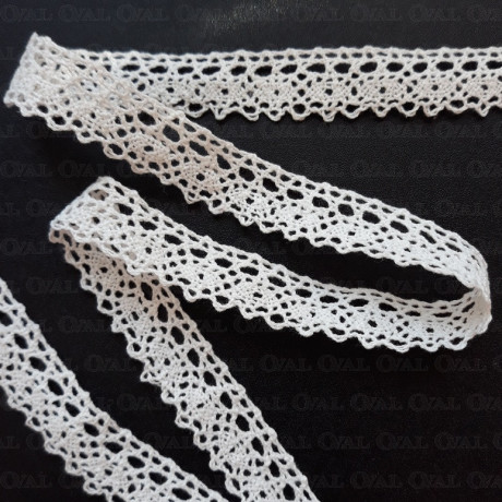 Koronka bawełniana O  18mm /25m śmietana 5027
