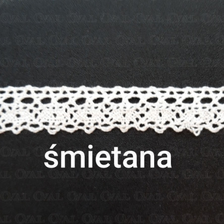 Koronka bawełniana O  18mm /25m śmietana 5027