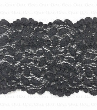 Koronka elastyczna 160mm/1m   czerń 3925