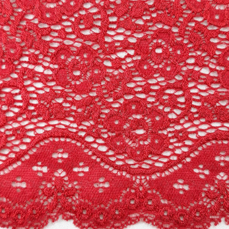 Koronka elastyczna 140mm/1m czerwona 3925