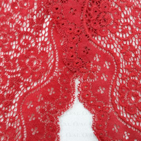 Koronka elastyczna 140mm/1m czerwona 3925