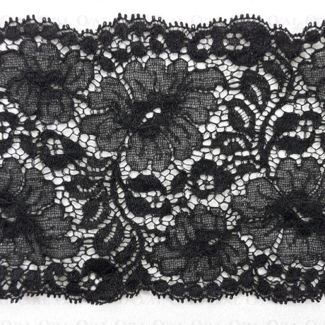 Koronka elastyczna 120mm/1m czarna 5065