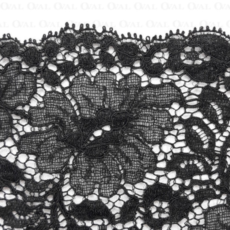 Koronka elastyczna 120mm/1m czarna 5065
