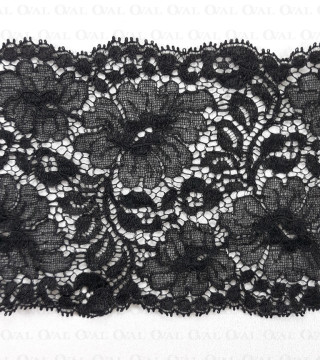 Koronka elastyczna 120mm/1m czarna 5065