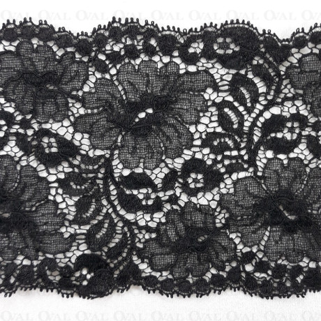 Koronka elastyczna 120mm/1m czarna 5065